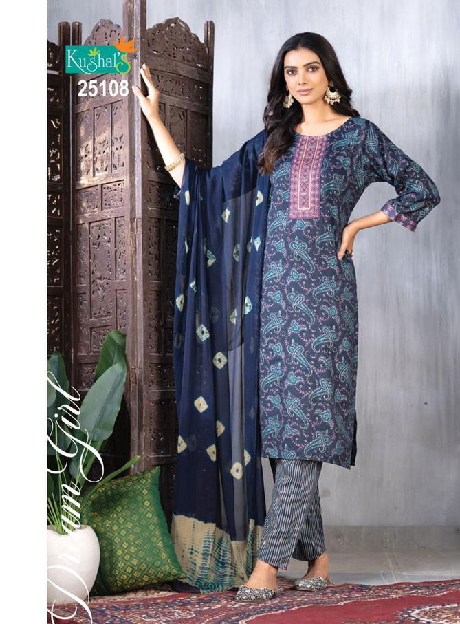 Dream Girl By Kushals straight printed Kurti With Bottom Dupatta